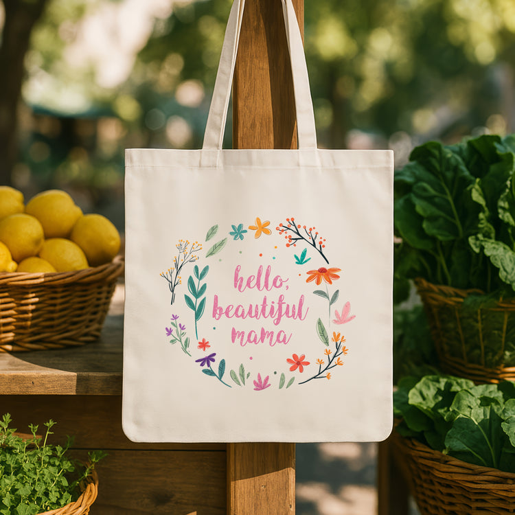 Hello, Beautiful Mama - Stylish & Sturdy Tote Bag (Pink)