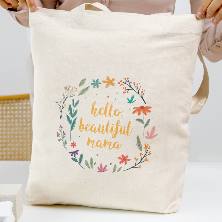 Hello, Beautiful Mama - Stylish & Sturdy Tote Bag (Yellow)